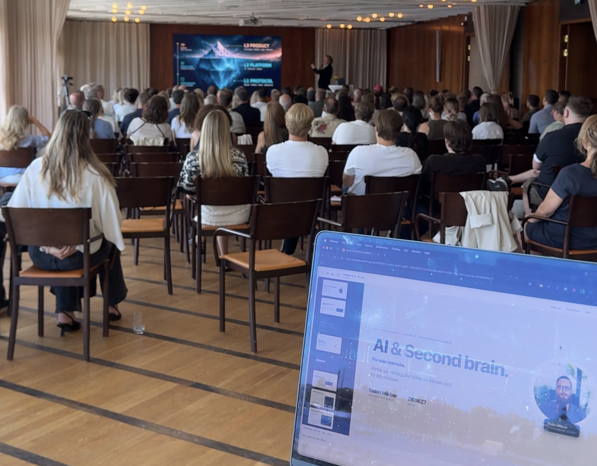 Robin Mikiver föreläser om AI och Second Brain i Stockholm